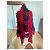 Abrigo Dior Asimétrico de Mohair a Cuadros Negro Rojo Roja - vista 6