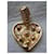 Yves Saint Laurent Pendentif coeur métal doré et strass.  - vue 2