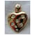 Yves Saint Laurent Pendentif coeur métal doré et strass.  - vue 3