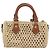 LOUIS VUITTON Nano Speedy Borsa a Mano Pelle Raffia Beige M83525 LV Auth 89904S - vista 2