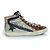 Golden Goose, sneakers alte glitter Marrone Argento - vista 4