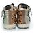 Golden Goose, sneakers alte glitter Marrone Argento - vista 5