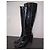 Marmont Schwarze Lackleder-Knöchelstiefel mit Gucci-Pferdebit - Ansicht 3