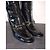Marmont Schwarze Lackleder-Knöchelstiefel mit Gucci-Pferdebit - Ansicht 7