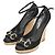 Marmont Décolleté con zeppa in suede nero Gucci