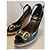 Marmont Décolleté con zeppa in suede nero Gucci - vista 3