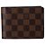 Louis Vuitton Damier Ebene Multiple Wallet in Brown Canvas Red