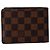Louis Vuitton Damier Ebene Multiple Wallet in Brown Canvas Red - view 9