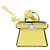 Fendi Strap Pico Peekaboo Charm in pelle gialla Giallo