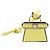 Fendi Strap Pico Peekaboo Charm in pelle gialla Giallo - vista 2