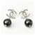 Orecchini Chanel CC Mark Swing perle e strass Nero Argento  - vista 2