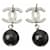 Orecchini Chanel CC Mark Swing perle e strass Nero Argento  - vista 4