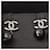 Orecchini Chanel CC Mark Swing perle e strass Nero Argento  - vista 6