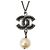 Collana Chanel in gunmetal nero con motivo di perle Metallico - vista 2