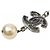 Collana Chanel in gunmetal nero con motivo di perle Metallico - vista 5