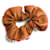 Silk In Hermès Scrunchie in pelle e seta dorata Hermes D'oro - vista 2