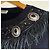 Authentischer Saint Laurent 14 AW Slimane Sweatshirt aus Lammleder mit Fransen und Metallornament Schwarz - Ansicht 3