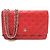 Borsa a spalla in pelle caviar rossa Chanel Rosso