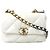 Borsa a spalla con catena Chanel 19 Bianco Crudo