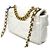 Borsa a spalla con catena Chanel 19 Bianco Crudo - vista 2