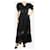 Autre Marque Black lace-trimmed midi dress - size S Cotton  ref.1723163