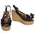 Sandali con zeppa Valentino Rockstud in pelle nera con fiocco Nero