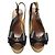 Sandali con zeppa Valentino Rockstud in pelle nera con fiocco Nero - vista 2