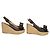 Sandali con zeppa Valentino Rockstud in pelle nera con fiocco Nero - vista 5