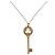 Collana con pendente chiave trifoglio Tiffany & Co in oro bianco e diamanti Giallo