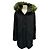 Opening Ceremony Parka con cappuccio nera / verde con bordo in pelliccia sintetica