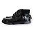 Saint Laurent Stivali neri in vernice con lacci Joe Mid Boat Nero