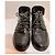 Saint Laurent Stivali neri in vernice con lacci Joe Mid Boat Nero - vista 3