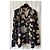 Autre Marque Bluse Blazer IVI Collection aus schwarzer Seide mit Blumenmuster - Ansicht 2