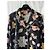 Autre Marque Bluse Blazer IVI Collection aus schwarzer Seide mit Blumenmuster - Ansicht 3