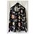 Autre Marque Bluse Blazer IVI Collection aus schwarzer Seide mit Blumenmuster - Ansicht 5
