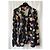 Autre Marque Bluse Blazer IVI Collection aus schwarzer Seide mit Blumenmuster - Ansicht 6