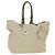 CHANEL COCO Tote Bag aus Canvas Beige Silber CC Auth bs18464