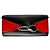 Clutch Alexander McQueen in pelle nera e rossa con spilla Nero Rosso