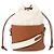 Autre Marque Borsa a secchiello Maison Kitsuné Camel in pelle e cotone Cammello - vista 2