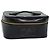 CHANEL COCO Marca Pouch Vanity Pelle verniciata Nera Oro CC Auth bs18347 Nero D'oro