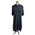 Vestido oversized preto de viscose e acetato Céline