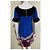 Temperley London Abito in seta blu e multicolore con maniche a tromba - vista 2