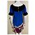 Temperley London Abito in seta blu e multicolore con maniche a tromba - vista 4