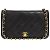 Chanel Schultertasche aus gestepptem Lammleder Schwarz