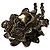 Echter Alexander McQueen Silberplattierter Blumen-Schädel-Halskette Silber Hardware - Ansicht 3