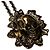 Echter Alexander McQueen Silberplattierter Blumen-Schädel-Halskette Silber Hardware - Ansicht 4