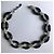 Collana Sonia Rykiel con strass Swarovski e resina nera Silver hardware - vista 7