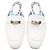Hermès Mocassim de couro Oz Hermes com fivela Kelly prateada Branco