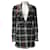 Autre Marque St. John Black Caviar Multi Plaid Wool Knit Blazer  ref.1737452
