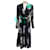 Prabal Gurung Black / Blue / Green Multi Floral Printed Midi Dress Multiple colors Polyester  ref.1737456